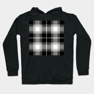 Blacl and White Buffalo Tartan Plaid Pattern Hoodie